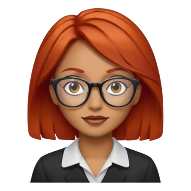 Una mujer con pelo rojo y lentes trigueña sticker