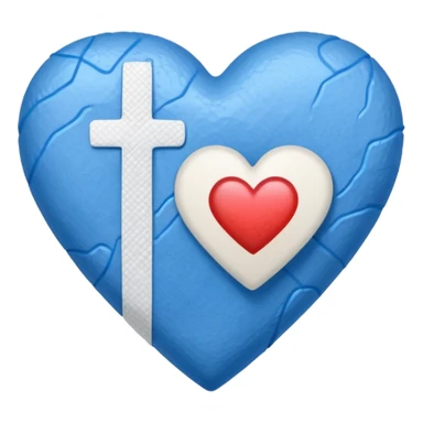 blue heart with a bandaid sticker
