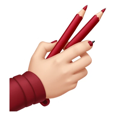 the hand writes with a dark red pen sticker