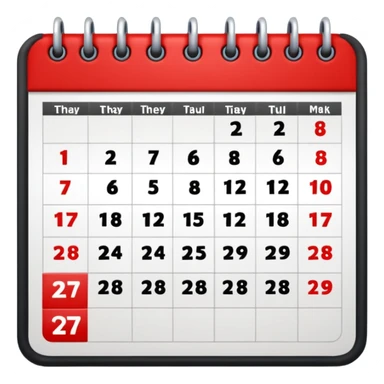 Calendar with 7 days per week sticker