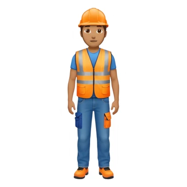 man in orange hi vis vest and jeans, standing full body sticker