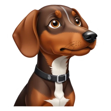 A teckel witnessing an eclipse thinking about food sticker