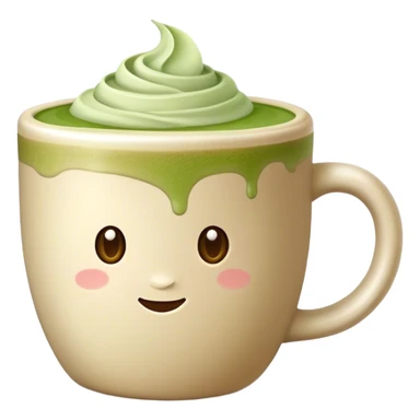 Matcha latte in beige mug sticker