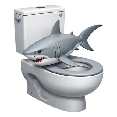 A shark on a toilet sticker