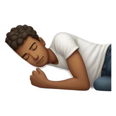 young brown man sleeping on white pillow sticker