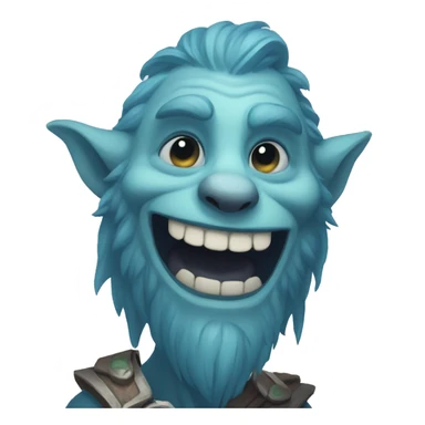 Spectral giant firbolg blue smiling sticker
