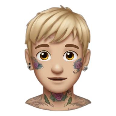 Lil Peep with face tattoos sticker