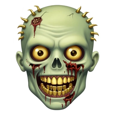 zombie showing his teeth like hes saying glee with gold grills  sticker