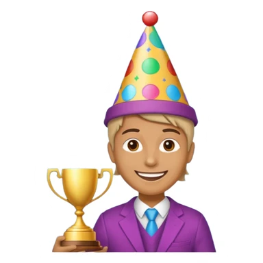 Create an emoji that reflects man/woman that is happy, and that asks a lot of questions and get rewarded as most active participant in a training sticker