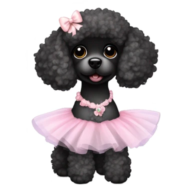 Black toy poodle in ballet tutu sticker