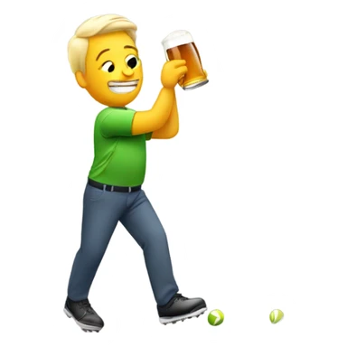 Golfer drinking a beer after a hole in one sticker