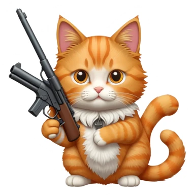 cat with a gun sticker