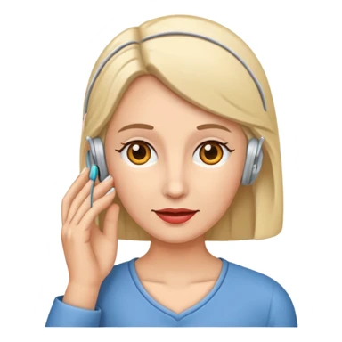 woman with hearing aid sticker