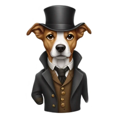 a dog dressed as sherlock holmes sticker