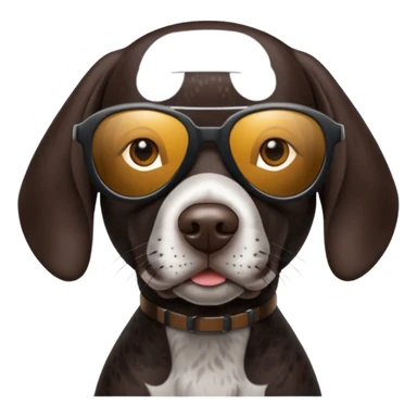 black German shorthaired pointer with sunglasses sticker