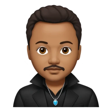 Howard Hewett with dark brown hair, black outfit sticker