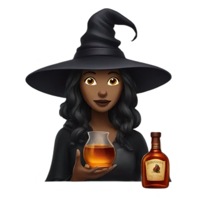 witch with hennessy bottle sticker