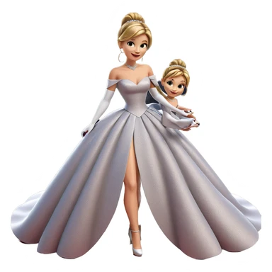 sisters in elegant gowns sticker