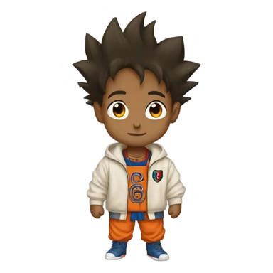 Goku wearing a gucci sweatshirt sticker