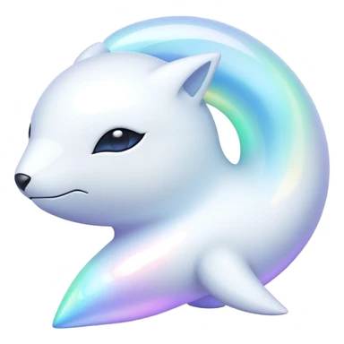 Futuristic modern Celestial Iridescent white pale fakemon sticker