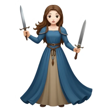 medieval woman holding a knife sticker