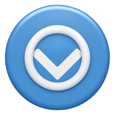 A blue circle with a small white check inside sticker