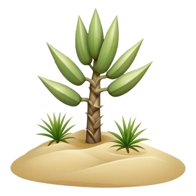 generate realistic detailed yucca in 3d style with sand  sticker
