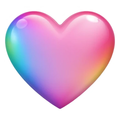 sakura heart with a gradient rainbow sticker