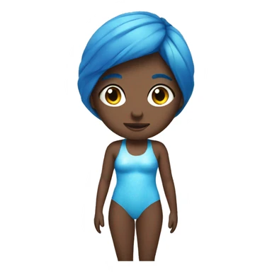 Blue girl in swimsuit sticker