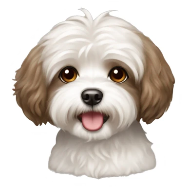 Brown bichon havanese with brown hair girl sticker