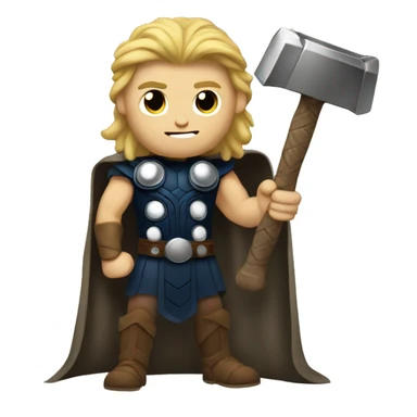 Thor holding a hammer sticker