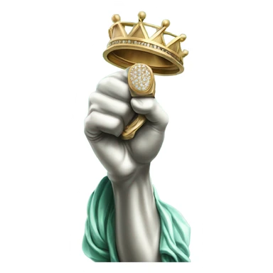 Statue of liberty hand with championship ring sticker
