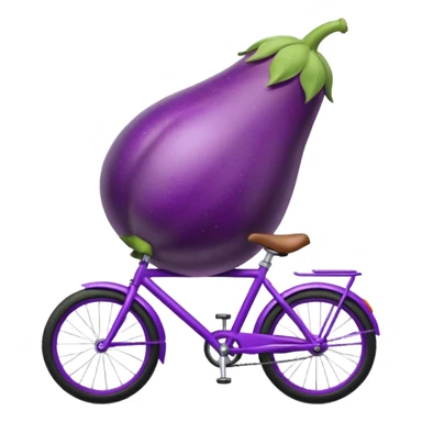 An eggplant on a bike sticker