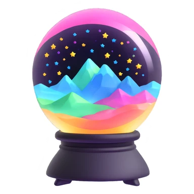 aurora crystal ball with sparkling stars inside sticker