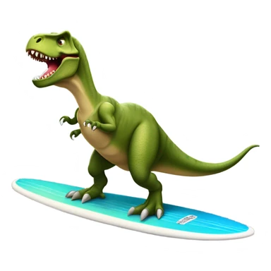 Trex on surfboard sticker