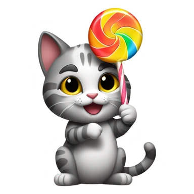 Cat with a lollipop sticker