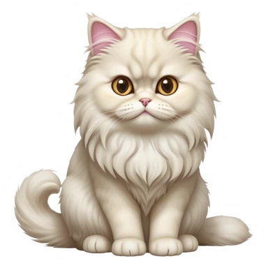 cinematic-[persian cat]-realistic-full-body-sitting-emoji,-tail-curled-playfully-around-its-paws,-head-tilted-dramatically,-fluffy-[persian cat]-fur,-simplified-yet-realistic-focused-features,-highly-detailed,-glowing-with-an-almost-sarcastic-glow sticker