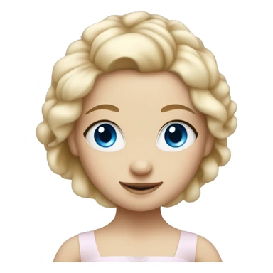 Little blonde ballerina girl with blue eyes  sticker