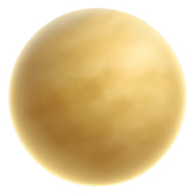 Transform this image into planet Venus in matte glass style, focusing on a cloudy yellowish atmosphere, with no rings and no background. sticker