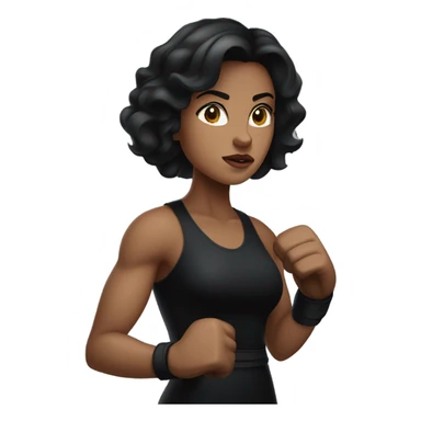 dark beauty in black dress boxing match sticker