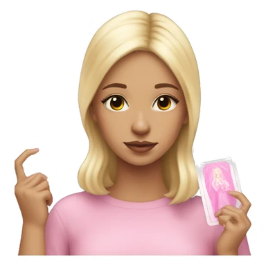 Blonde girl with pink tarot cards sticker
