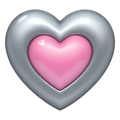 platinum heart with one mini pink heart inside of it  sticker