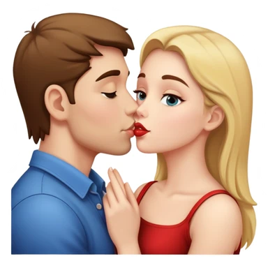 A girl kissing a guy sticker
