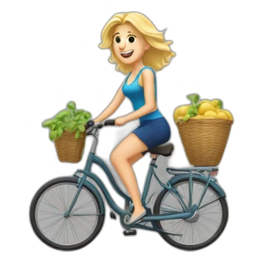 Une blonde sur un vélo avec epagneul sticker