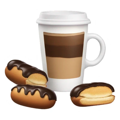Coffee with eclair sticker