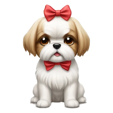 shi tzu dog with a bow sticker