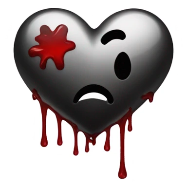 Broken black heart dripping blood sticker
