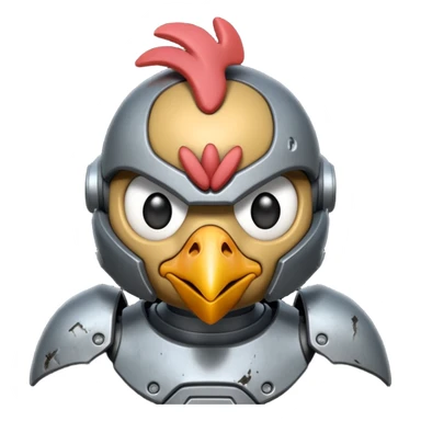 Mecha battle chicken humanoid creature but more human than chicken sticker