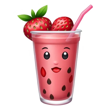 Happy Strawberry boba sticker