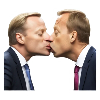 Olaf Scholz kisses Christian Lindner sticker